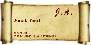 Jenet Axel névjegykártya